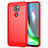 Coque Silicone Housse Etui Gel Line S01 pour Motorola Moto G9 Play Rouge