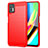 Coque Silicone Housse Etui Gel Line S01 pour Motorola Moto G9 Plus Rouge