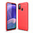 Coque Silicone Housse Etui Gel Line WL1 pour Samsung Galaxy M21 Rouge