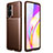 Coque Silicone Housse Etui Gel Serge pour Oppo F19 Pro+ Plus 5G Marron