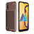 Coque Silicone Housse Etui Gel Serge pour Samsung Galaxy M01 Marron