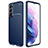 Coque Silicone Housse Etui Gel Serge pour Samsung Galaxy S21 5G Bleu