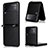 Coque Silicone Housse Etui Gel Serge pour Samsung Galaxy Z Flip3 5G Noir