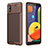 Coque Silicone Housse Etui Gel Serge WL1 pour Samsung Galaxy M01 Core Marron