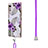 Coque Silicone Motif Fantaisie Souple Couleur Unie Etui Housse avec Laniere Strap Y01B pour LG Velvet 5G Violet