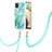 Coque Silicone Motif Fantaisie Souple Couleur Unie Etui Housse avec Laniere Strap Y01B pour Samsung Galaxy A12 5G Pastel Vert
