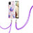Coque Silicone Motif Fantaisie Souple Couleur Unie Etui Housse avec Laniere Strap Y01B pour Samsung Galaxy A12 5G Petit