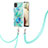 Coque Silicone Motif Fantaisie Souple Couleur Unie Etui Housse avec Laniere Strap Y01B pour Samsung Galaxy A12 5G Vert