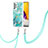 Coque Silicone Motif Fantaisie Souple Couleur Unie Etui Housse avec Laniere Strap Y01B pour Samsung Galaxy A13 4G Pastel Vert