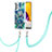 Coque Silicone Motif Fantaisie Souple Couleur Unie Etui Housse avec Laniere Strap Y01B pour Samsung Galaxy A13 4G Vert Nuit