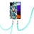 Coque Silicone Motif Fantaisie Souple Couleur Unie Etui Housse avec Laniere Strap Y01B pour Samsung Galaxy A22 4G Petit