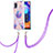 Coque Silicone Motif Fantaisie Souple Couleur Unie Etui Housse avec Laniere Strap Y01B pour Samsung Galaxy A31 Violet Clair