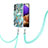 Coque Silicone Motif Fantaisie Souple Couleur Unie Etui Housse avec Laniere Strap Y01B pour Samsung Galaxy A32 4G Pastel Vert