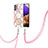 Coque Silicone Motif Fantaisie Souple Couleur Unie Etui Housse avec Laniere Strap Y01B pour Samsung Galaxy A32 4G Petit
