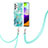 Coque Silicone Motif Fantaisie Souple Couleur Unie Etui Housse avec Laniere Strap Y01B pour Samsung Galaxy A52 4G Pastel Vert