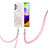 Coque Silicone Motif Fantaisie Souple Couleur Unie Etui Housse avec Laniere Strap Y01B pour Samsung Galaxy A52 4G Petit
