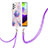 Coque Silicone Motif Fantaisie Souple Couleur Unie Etui Housse avec Laniere Strap Y01B pour Samsung Galaxy A52 4G Violet Clair