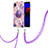 Coque Silicone Motif Fantaisie Souple Couleur Unie Etui Housse avec Laniere Strap Y01B pour Samsung Galaxy M01 Core Violet Clair