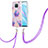 Coque Silicone Motif Fantaisie Souple Couleur Unie Etui Housse avec Laniere Strap Y01B pour Xiaomi Mi 10i 5G Violet Clair