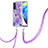 Coque Silicone Motif Fantaisie Souple Couleur Unie Etui Housse avec Laniere Strap Y01B pour Xiaomi Mi 10T Pro 5G Violet
