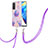Coque Silicone Motif Fantaisie Souple Couleur Unie Etui Housse avec Laniere Strap Y01B pour Xiaomi Mi 10T Pro 5G Violet Clair