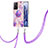Coque Silicone Motif Fantaisie Souple Couleur Unie Etui Housse avec Laniere Strap Y01B pour Xiaomi Mi 11T Pro 5G Violet Clair