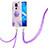 Coque Silicone Motif Fantaisie Souple Couleur Unie Etui Housse avec Laniere Strap Y01B pour Xiaomi Redmi 10X 4G Violet Clair