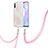 Coque Silicone Motif Fantaisie Souple Couleur Unie Etui Housse avec Laniere Strap Y01B pour Xiaomi Redmi 9A Rose