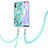 Coque Silicone Motif Fantaisie Souple Couleur Unie Etui Housse avec Laniere Strap Y01B pour Xiaomi Redmi 9i Pastel Vert