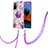 Coque Silicone Motif Fantaisie Souple Couleur Unie Etui Housse avec Laniere Strap Y01B pour Xiaomi Redmi Note 10 Pro Max Violet Clair
