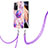 Coque Silicone Motif Fantaisie Souple Couleur Unie Etui Housse avec Laniere Strap Y01B pour Xiaomi Redmi Note 11 Pro+ Plus 5G Violet Clair
