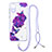 Coque Silicone Motif Fantaisie Souple Couleur Unie Etui Housse avec Laniere Strap Y01X pour Samsung Galaxy A03 Core Petit