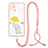 Coque Silicone Motif Fantaisie Souple Couleur Unie Etui Housse avec Laniere Strap Y01X pour Samsung Galaxy A21s Jaune