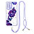 Coque Silicone Motif Fantaisie Souple Couleur Unie Etui Housse avec Laniere Strap Y01X pour Samsung Galaxy S20 Ultra 5G Violet