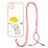 Coque Silicone Motif Fantaisie Souple Couleur Unie Etui Housse avec Laniere Strap Y01X pour Xiaomi POCO C3 Jaune