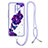 Coque Silicone Motif Fantaisie Souple Couleur Unie Etui Housse avec Laniere Strap Y01X pour Xiaomi Poco M2 Violet