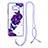 Coque Silicone Motif Fantaisie Souple Couleur Unie Etui Housse avec Laniere Strap Y01X pour Xiaomi Poco X3 Violet