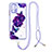 Coque Silicone Motif Fantaisie Souple Couleur Unie Etui Housse avec Laniere Strap Y01X pour Xiaomi Redmi Note 10S 4G Violet