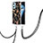 Coque Silicone Motif Fantaisie Souple Couleur Unie Etui Housse avec Laniere Strap Y02B pour Oppo K10 4G Noir