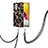 Coque Silicone Motif Fantaisie Souple Couleur Unie Etui Housse avec Laniere Strap Y02B pour Samsung Galaxy A72 5G Noir