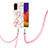 Coque Silicone Motif Fantaisie Souple Couleur Unie Etui Housse avec Laniere Strap Y02B pour Samsung Galaxy A82 5G Rose