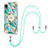 Coque Silicone Motif Fantaisie Souple Couleur Unie Etui Housse avec Laniere Strap Y02B pour Samsung Galaxy M01 Core Vert