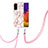 Coque Silicone Motif Fantaisie Souple Couleur Unie Etui Housse avec Laniere Strap Y02B pour Samsung Galaxy S23 FE 5G Rose