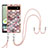 Coque Silicone Motif Fantaisie Souple Couleur Unie Etui Housse avec Laniere Strap Y03B pour Google Pixel 6a 5G Marron