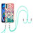 Coque Silicone Motif Fantaisie Souple Couleur Unie Etui Housse avec Laniere Strap Y03B pour Motorola Moto E32 Colorful