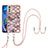 Coque Silicone Motif Fantaisie Souple Couleur Unie Etui Housse avec Laniere Strap Y03B pour Motorola Moto E32 Petit