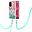 Coque Silicone Motif Fantaisie Souple Couleur Unie Etui Housse avec Laniere Strap Y03B pour OnePlus Nord N200 5G Colorful
