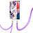 Coque Silicone Motif Fantaisie Souple Couleur Unie Etui Housse avec Laniere Strap Y03B pour Samsung Galaxy A13 4G Violet