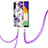 Coque Silicone Motif Fantaisie Souple Couleur Unie Etui Housse avec Laniere Strap Y03B pour Samsung Galaxy A13 5G Petit
