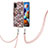 Coque Silicone Motif Fantaisie Souple Couleur Unie Etui Housse avec Laniere Strap Y03B pour Samsung Galaxy A21s Marron